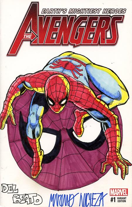 DF MARVEL COMICS COMMISSIONED COVER ART SIGNED AND REMARKED BY MARIANO NICIEZ...