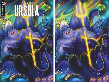 DISNEY VILLAINS URSULA #2 CVRS O & P SUKESHA RAY TRADE & VIRGIN DYNAMITE COM EXCLUSIVE SET (BUNDLE OF 2) VAR