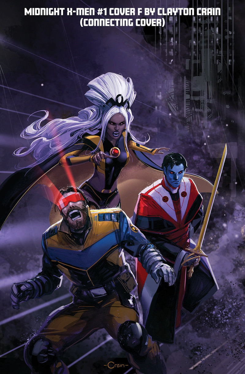 Clayton Crain connecting set: MIDNIGHT X-MEN #1 COVER F CLAYTON CRAIN 3-PART CONNECTING VARIANT Clayton Crain