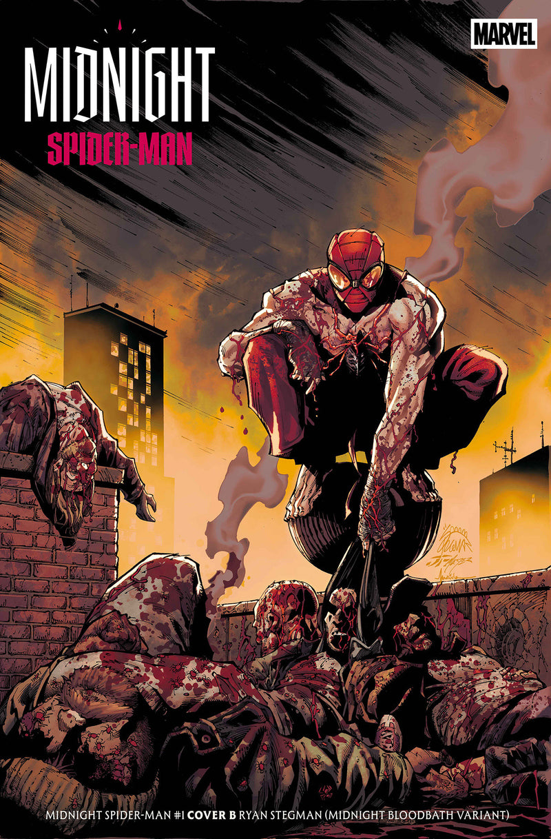 Ryan Stegman Bloodbath set: MIDNIGHT SPIDER-MAN #1 COVER B RYAN STEGMAN MIDNIGHT BLOODBATH VARIANT
