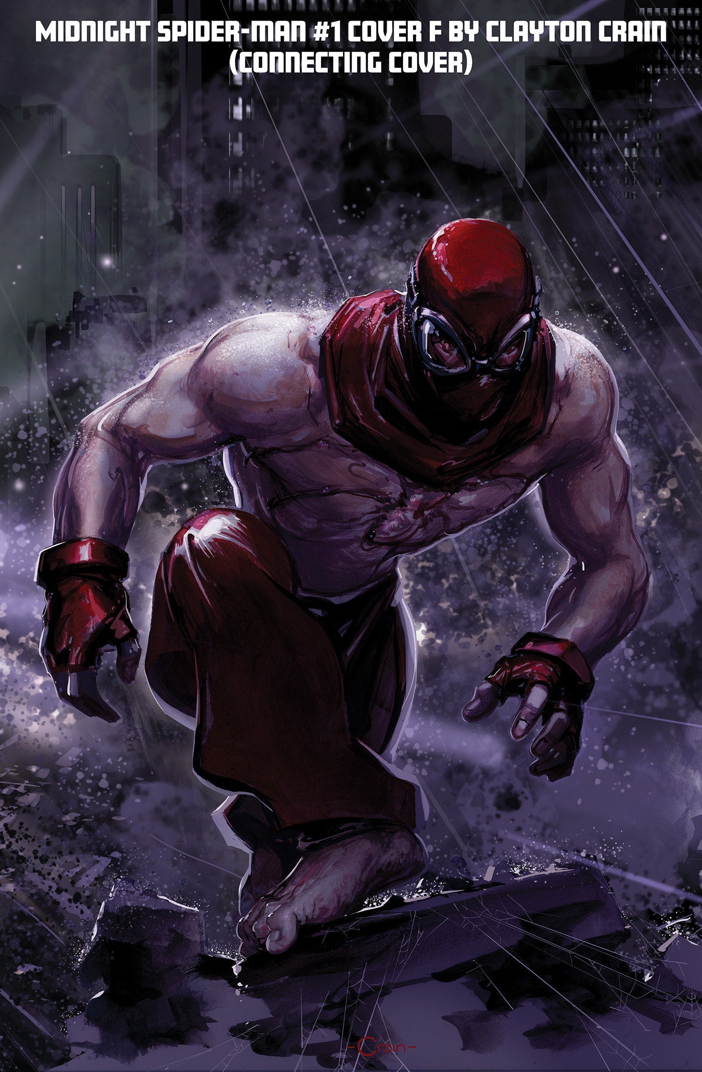 Clayton Crain connecting set: MIDNIGHT SPIDER-MAN #1 COVER F CLAYTON CRAIN 3-PART CONNECTING VARIANT Clayton Crain