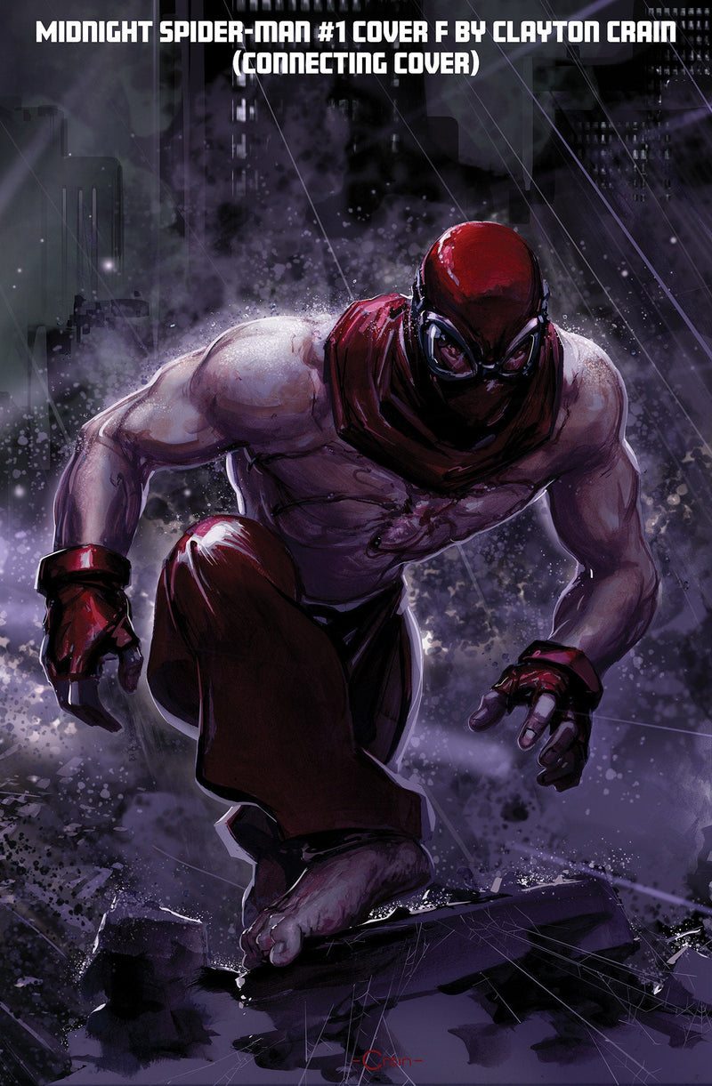 Clayton Crain connecting set: MIDNIGHT SPIDER-MAN #1 COVER F CLAYTON CRAIN 3-PART CONNECTING VARIANT Clayton Crain