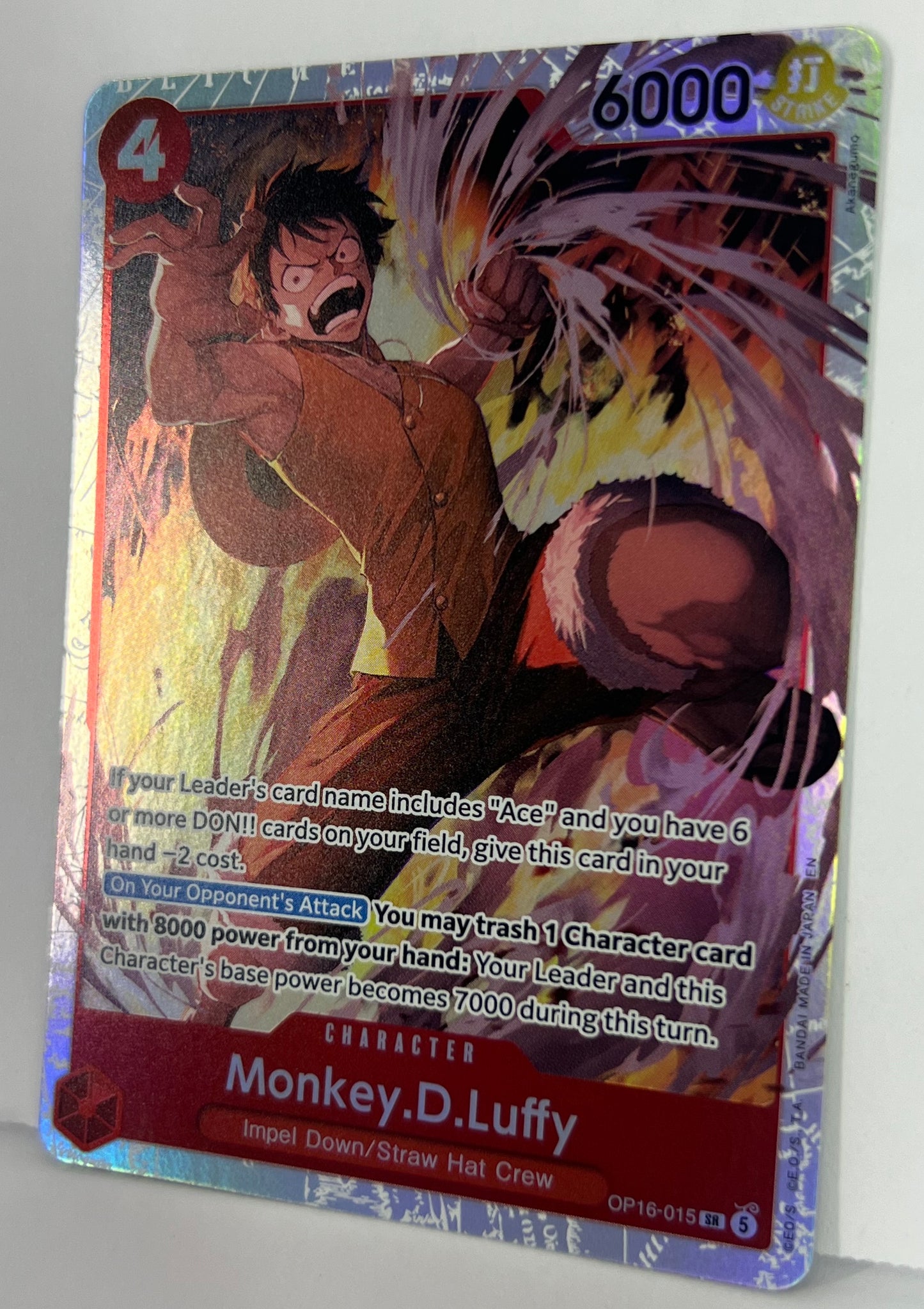 Monkey.D.Luffy - The Time of Battle OP16-015 SR HOLO NM