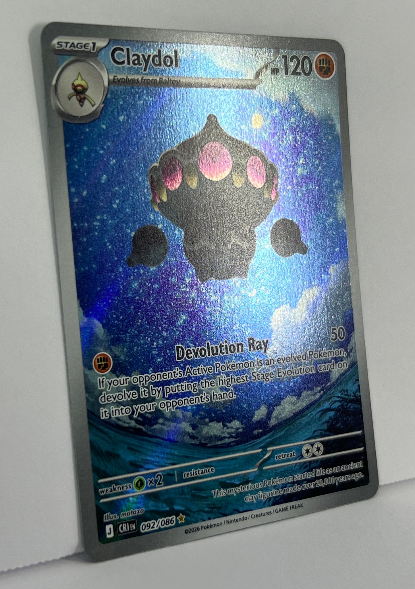 Claydol - 092/086 - ME04: Chaos Rising (CRI) IR HOLO NM