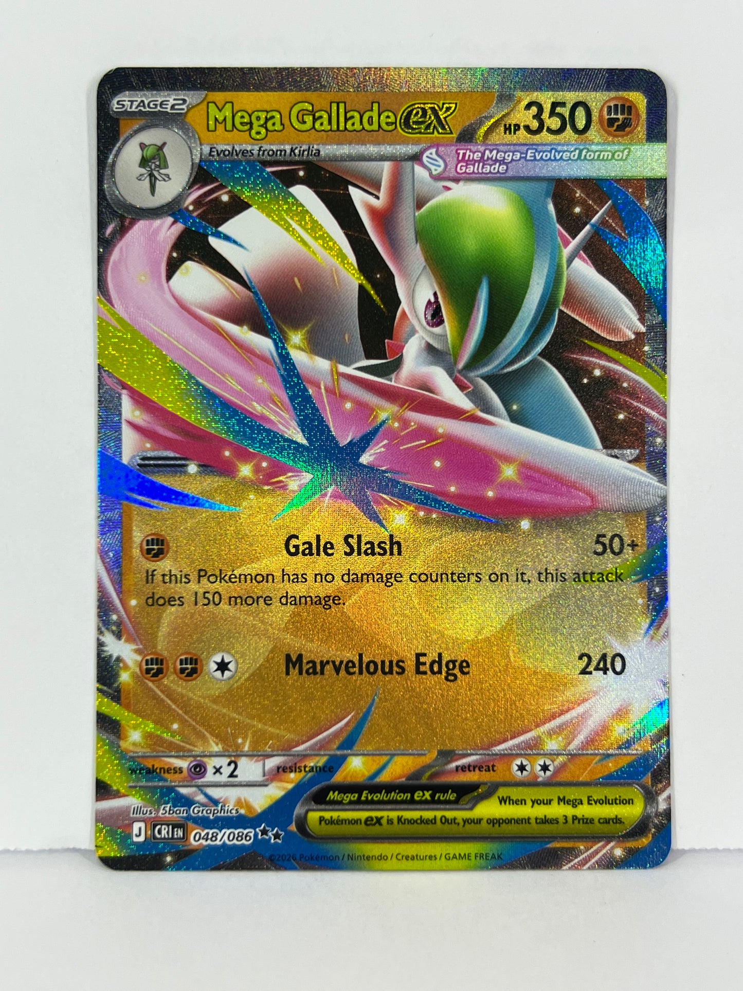 Mega Gallade ex - ME04: Chaos Rising (CRI) DR HOLO NM