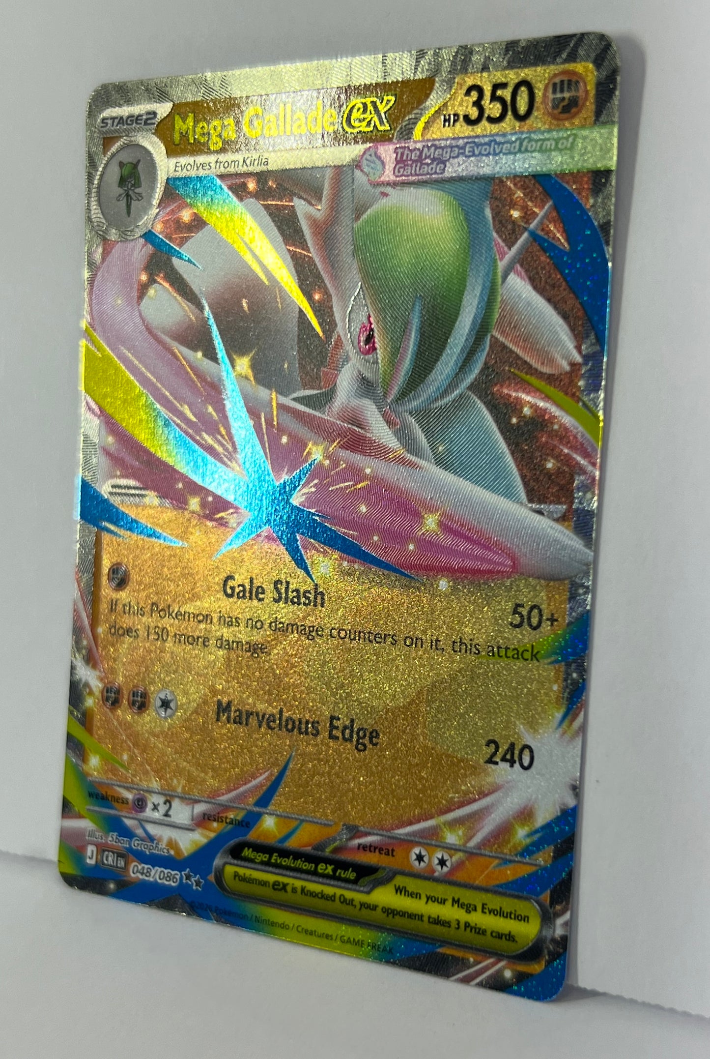 Mega Gallade ex - ME04: Chaos Rising (CRI) DR HOLO NM