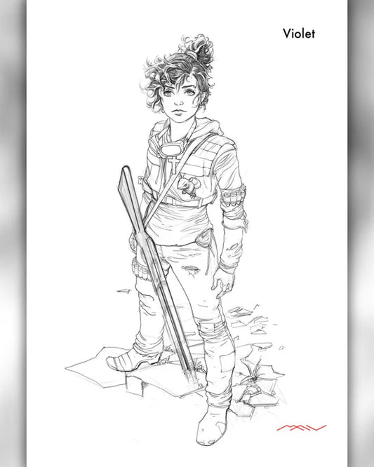 White Sky #1 2nd Print Violet Sketch Variant LTD 666 w/COA NM