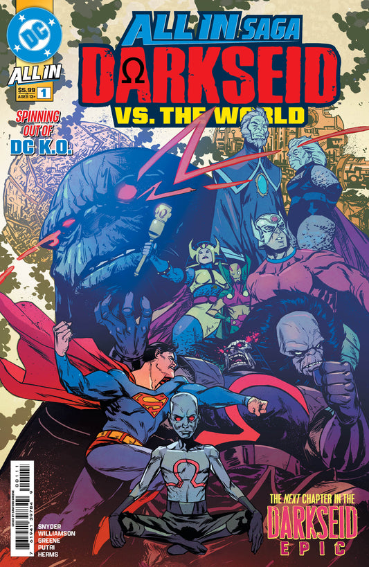 DC ALL IN SAGA DARKSEID VS THE WORLD #1 (ONE SHOT) CVR A SANFORD GREENE